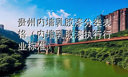 貴州內(nèi)墻乳膠漆分類表格（內(nèi)墻乳膠漆執(zhí)行行業(yè)標準）