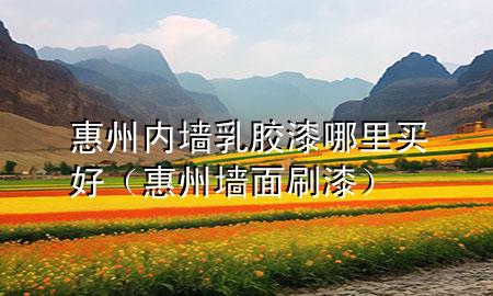 惠州內(nèi)墻乳膠漆哪里買好（惠州墻面刷漆）
