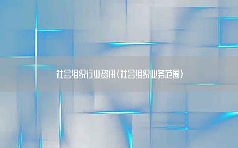 社會組織行業(yè)資訊（社會組織業(yè)務(wù)范圍）